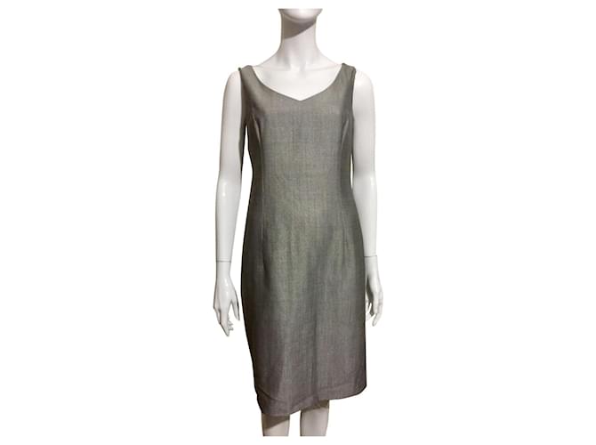 Escada Stunning grey silk wool dress  ref.464501