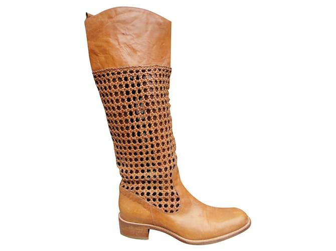 openwork boots Sartore p 38 Light brown Leather  ref.464503