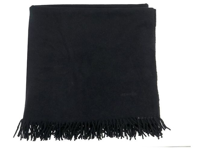 Hermès COBERTURA HERMES COBERTURA DE CASHMERE 200 x 140 CM PRETO + CAIXA COBERTA