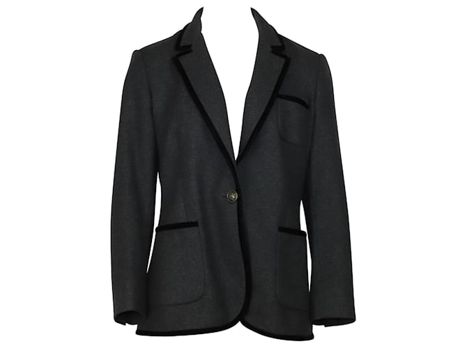 Etro Single-breasted Blazer Jacket in Grey Wool  ref.464639
