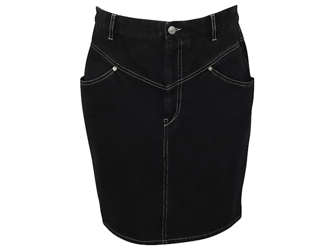 Isabel Marant Denim Skirt in Black Cotton  ref.464655