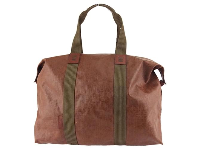 [Used] Jean Paul Gaultier Boston bag Travel bag Travel bag Women's Men's Brown Gold PVC x Leather Jean Paul GAULTIE Golden  ref.464929