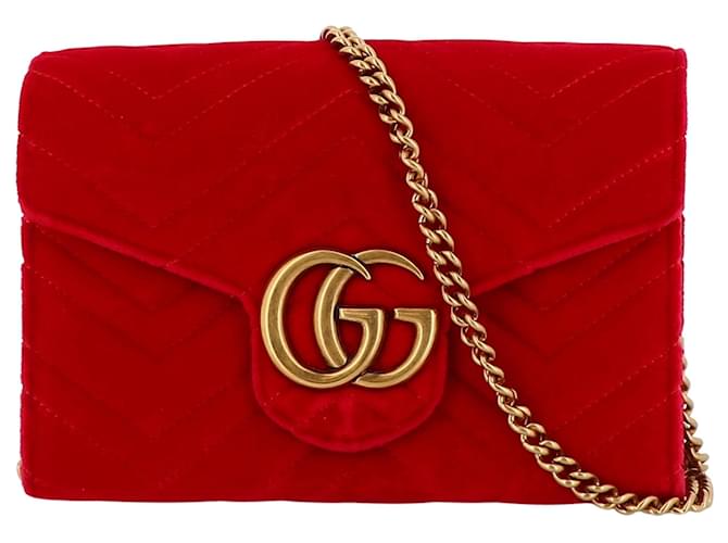 GUCCI MARMONT Rot Samt  ref.464954