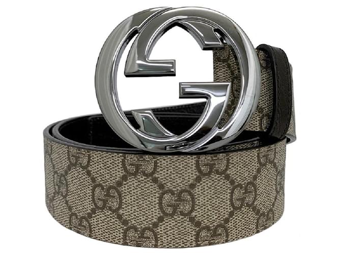 Gucci Leather Belt with 'Interlocking GG' Buckle, Women's Accessories