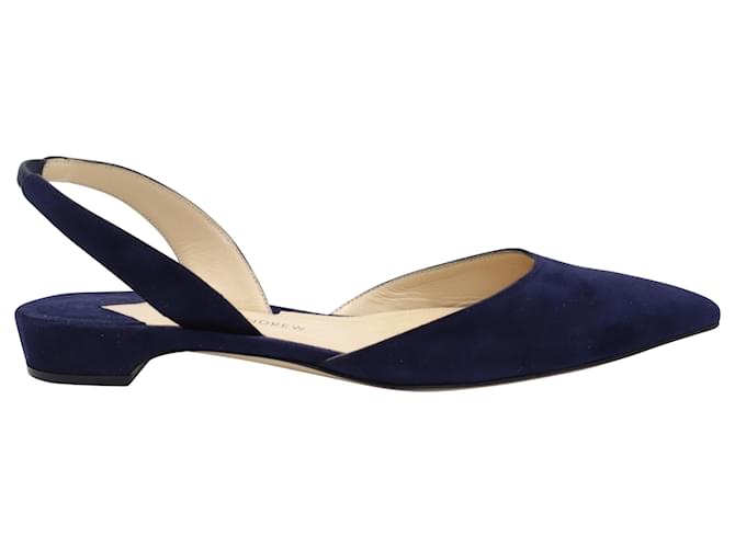 Paul Andrew Rhea 15 Slingback Sandals in Navy Blue Suede  ref.465123