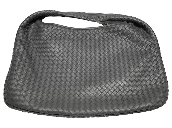 Bottega Veneta Large Intrecciato Hobo Bag in Dark Grey Leather ref.465188 -  Joli Closet