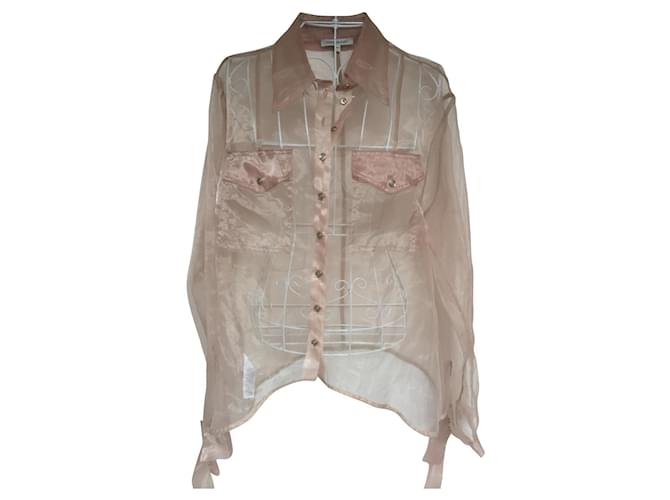 Patrizia Pepe sheer blouse Flesh Polyester  ref.465534