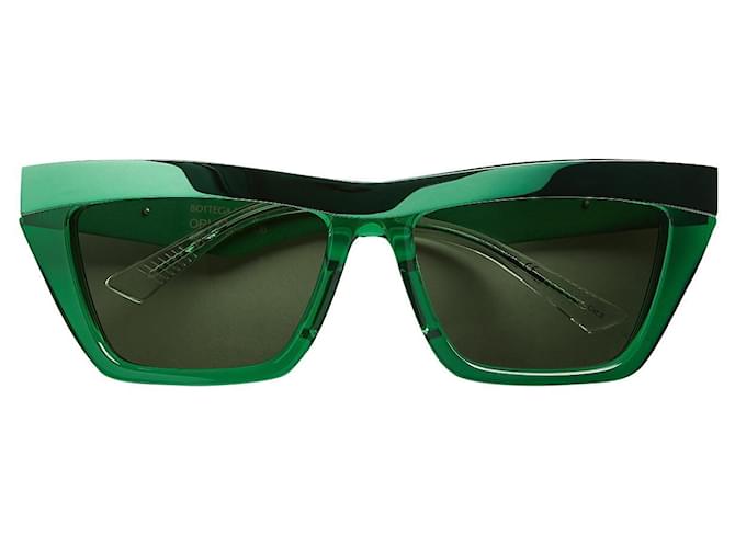 lunettes de soleil vertes bottega veneta ridge Métal Acetate  ref.465578