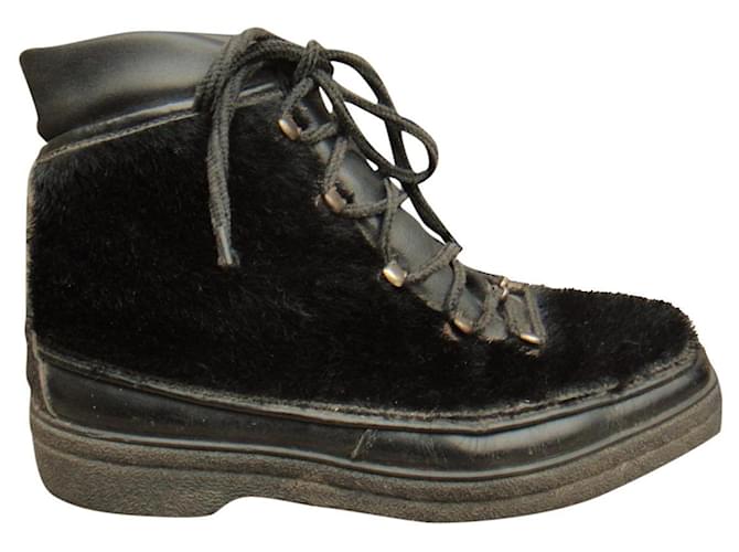 Autre Marque vintage winter ankle boots p 37 Black Synthetic  ref.465580