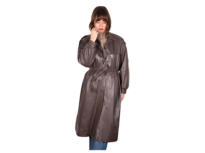 Autre Marque Luxury lambskin trench coat Taupe  ref.465582
