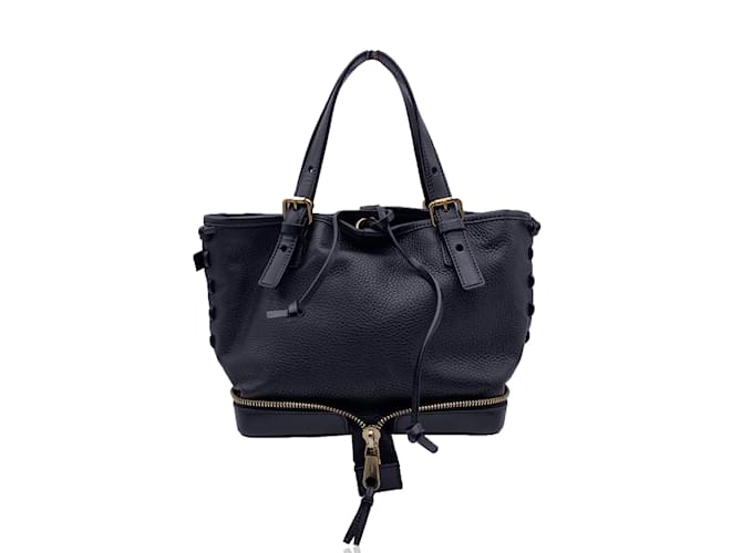 Chloé Black Leather Ellen Moyen Small Tote Bag Handbag  ref.465627
