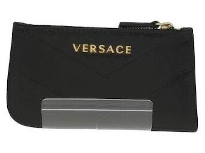 Gianni Versace Geldbörsen Schwarz Leder  ref.465834