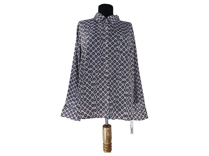 Top stile pigiama DKNY multicolore poliestere M