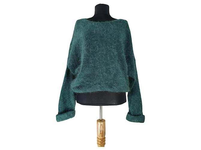 American Vintage Knitwear Green Wool Mohair  ref.466089