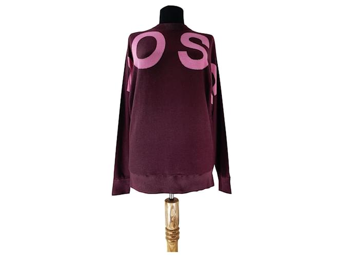 Hugo Boss Knitwear Pink Purple Cotton Wool  ref.466133