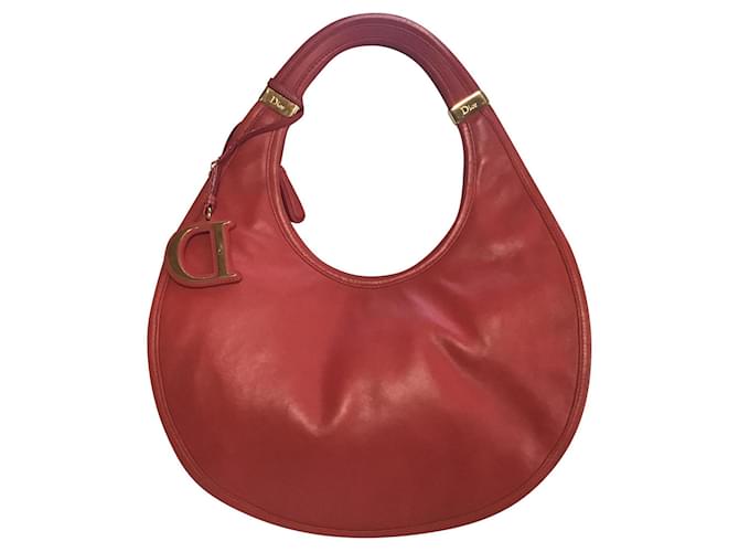 bright red lady dior bag