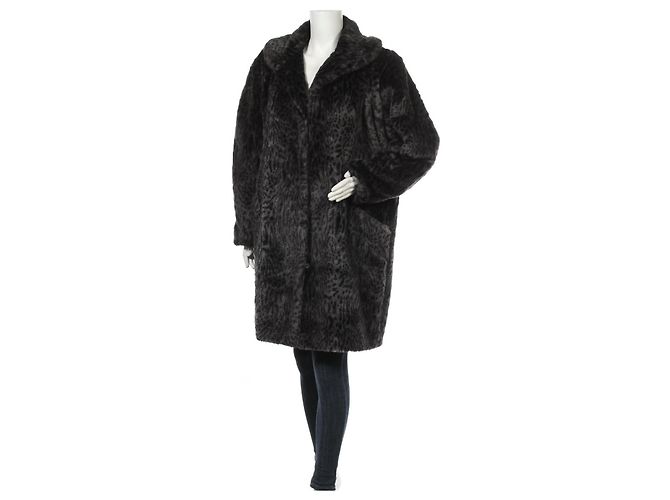 Marc Cain Mantel Grau Schwarz Acryl