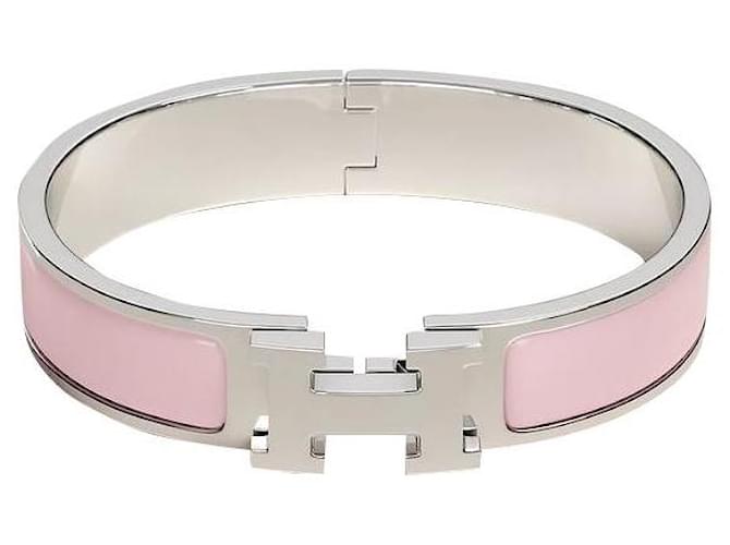 Hermès Fare clic sul braccialetto H Rosa Metallo  ref.466151