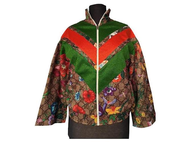 Gucci Giacca in jersey tecnico GG Flora Multicolore Cotone  ref.466160