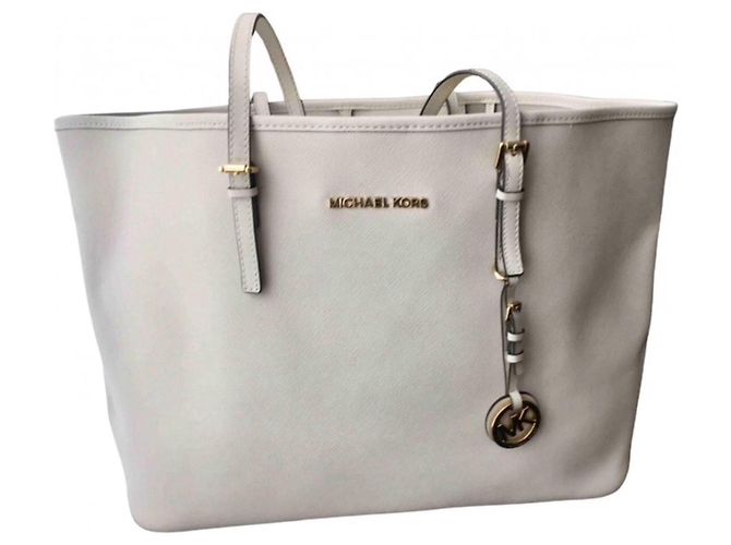 Michael Kors Bolsa Jet Set da Micheal Kors Creme Fora de branco