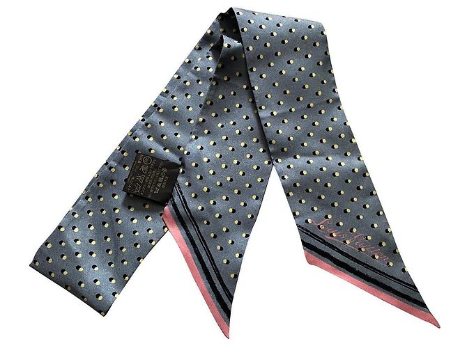 Faixa de cabelo Louis Vuitton em seda cinza