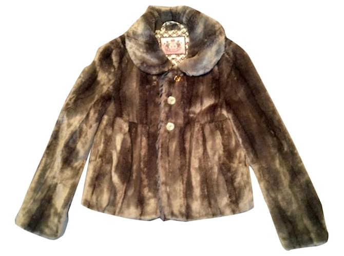 Juicy Couture Faux fur jacket Light brown Synthetic  ref.466224