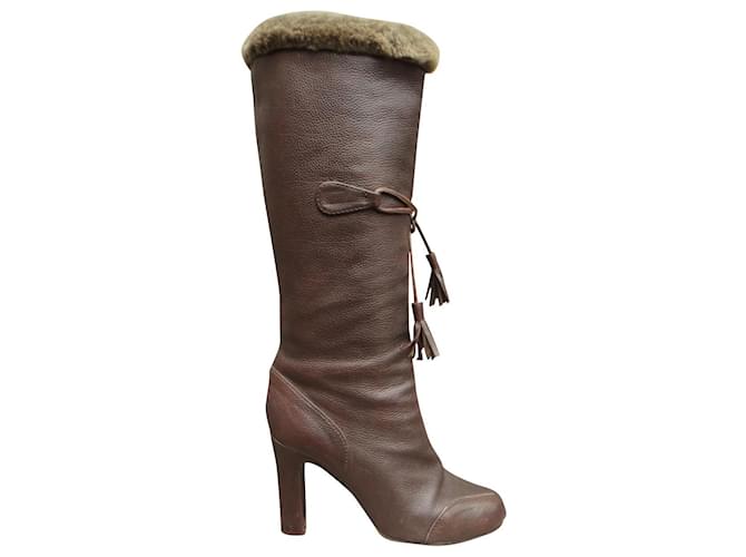 Viktor & Rolf botas Viktie & Rolf p 37 Castanho escuro Couro  ref.466233