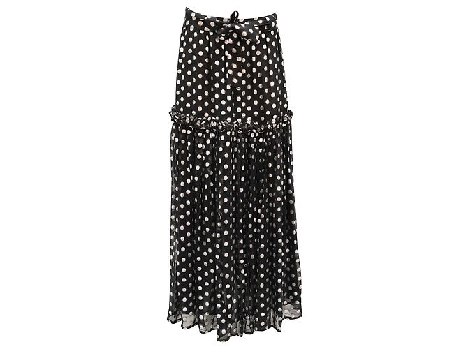 Autre Marque Dodo Bar oder Metallic Polka Dots Rock aus schwarzem Polyester