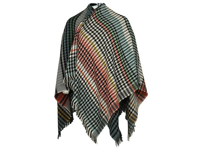 Poncho a quadri Maje in acrilico multicolore