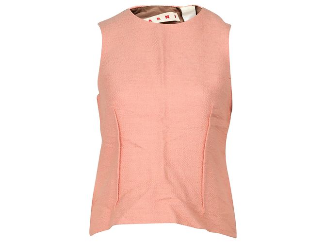 Top sin mangas Marni de lana rosa