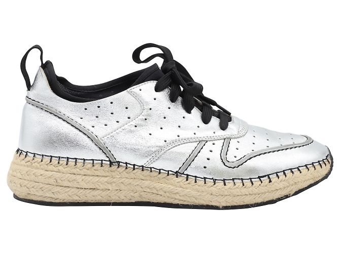Tod's Espadrille-Sneaker aus Metallic-Leder
