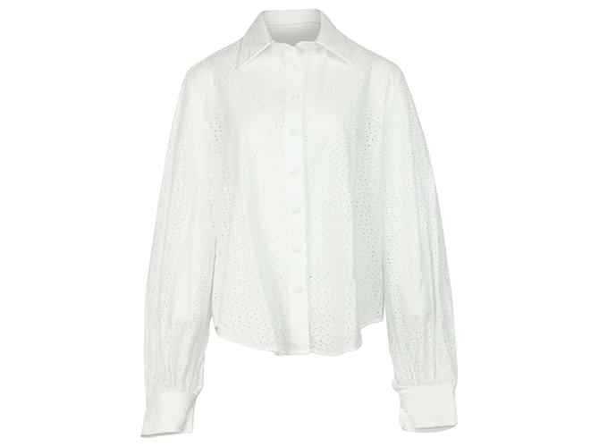 Autre Marque Anna Quan Bea Broderie Anglaise Shirt in White Cotton  ref.466319