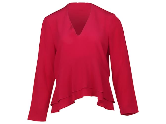 Etro Tiered Long Sleeve Blouse in Pink Silk  ref.466321