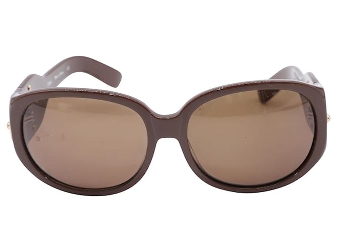 Chloé Chloe Ovale Sonnenbrille aus braunem Acetat Zellulosefaser  ref.466343