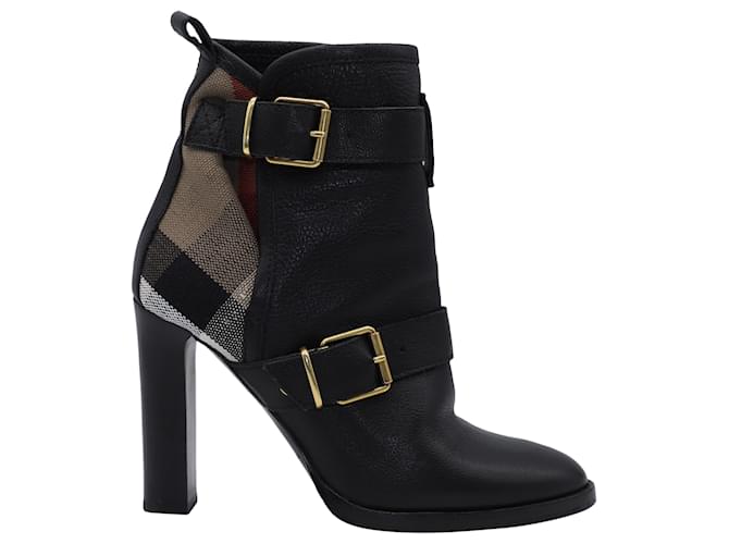 Burberry Baird 100 Ankle Boots in Black Leather  ref.466348