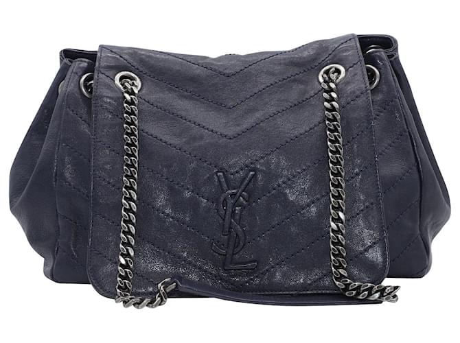 Saint Laurent Handtasche aus Leder von Nikki Blau Marineblau  ref.466382