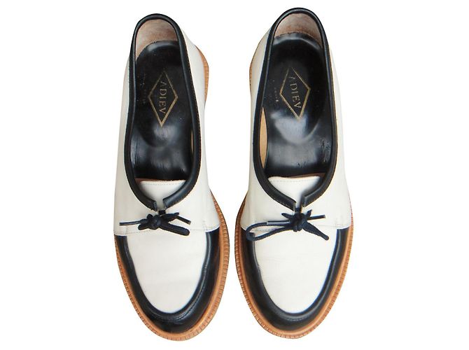 Adieu Type 18 Derbys Leder Schwarz Weiß 39