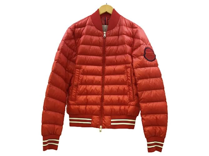 [Occasion] MONCLER (MONCLER) ROBERT Robert Wright Doudoune Taille : 2 Couleur rouge Polyester  ref.466752