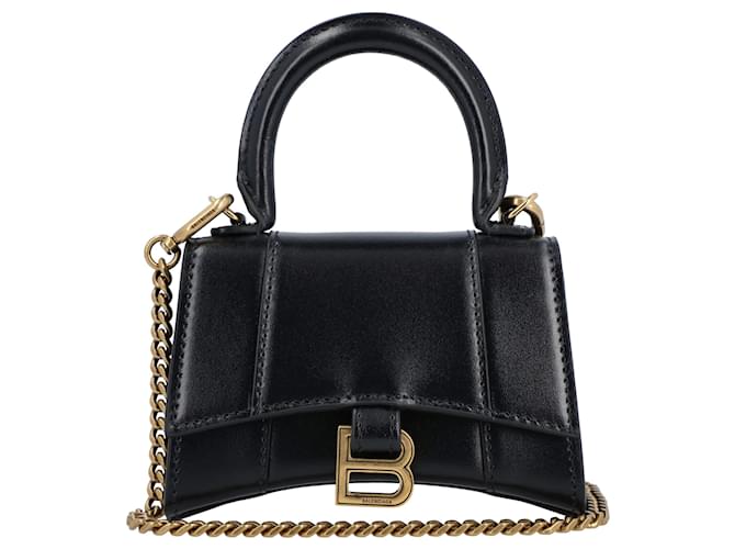 Balenciaga Hourglass chain wallet in black Leather  ref.466766