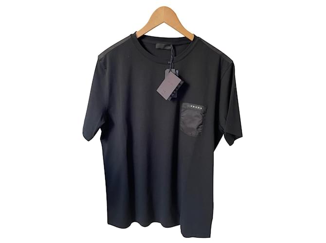 camiseta Prada nueva Negro Algodón  ref.466846