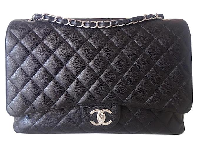 Timeless BLACK CHANEL CLASSIC BAG Leather  ref.466883