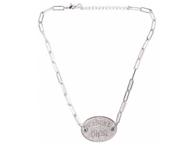 Colar choker J'adore Dior Hardware prateado
