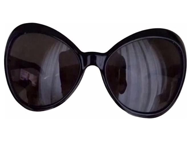 Valentino Óculos de borboleta grandes Preto Plástico  ref.467225