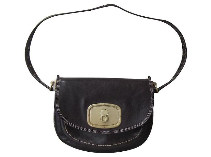 Bolsa tiracolo Céline em couro marrom escuro Castanho escuro