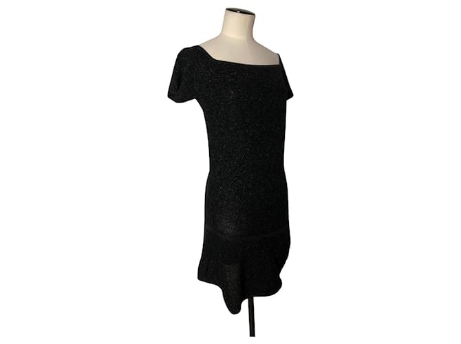 Christian Dior Dior glitter mini dress Black Synthetic  ref.467298