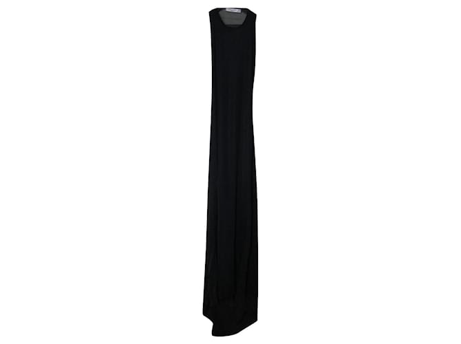 Christian Dior Dior black maxi dress with train and drape at the back Viscose  ref.467362