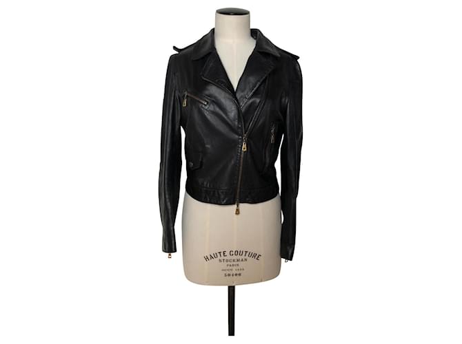 Louis Vuitton - Louis Vuitton Logo Embossed Leather Jacket on Designer  Wardrobe