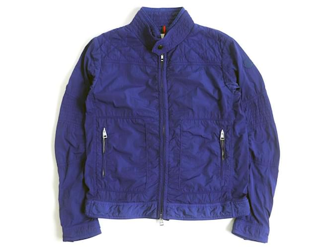 [Used] MONCLER / Moncler FLACHER GIUBBOTTO stand collar nylon jumper / blouson jacket blue 1 men's Polyamide  ref.467391