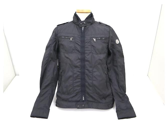 [Usado] Moncler LENGLET jaqueta nylon tamanho preto 4 Poliéster  ref.467392