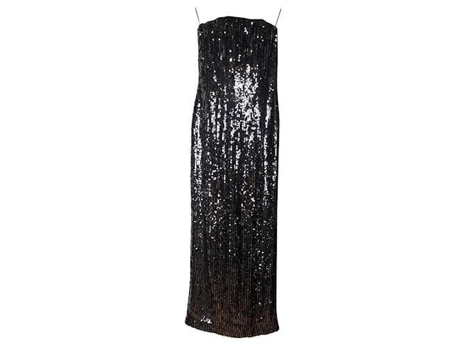 Christian Dior Dior strapless silver sequin dress Black Silver hardware Synthetic  ref.467395